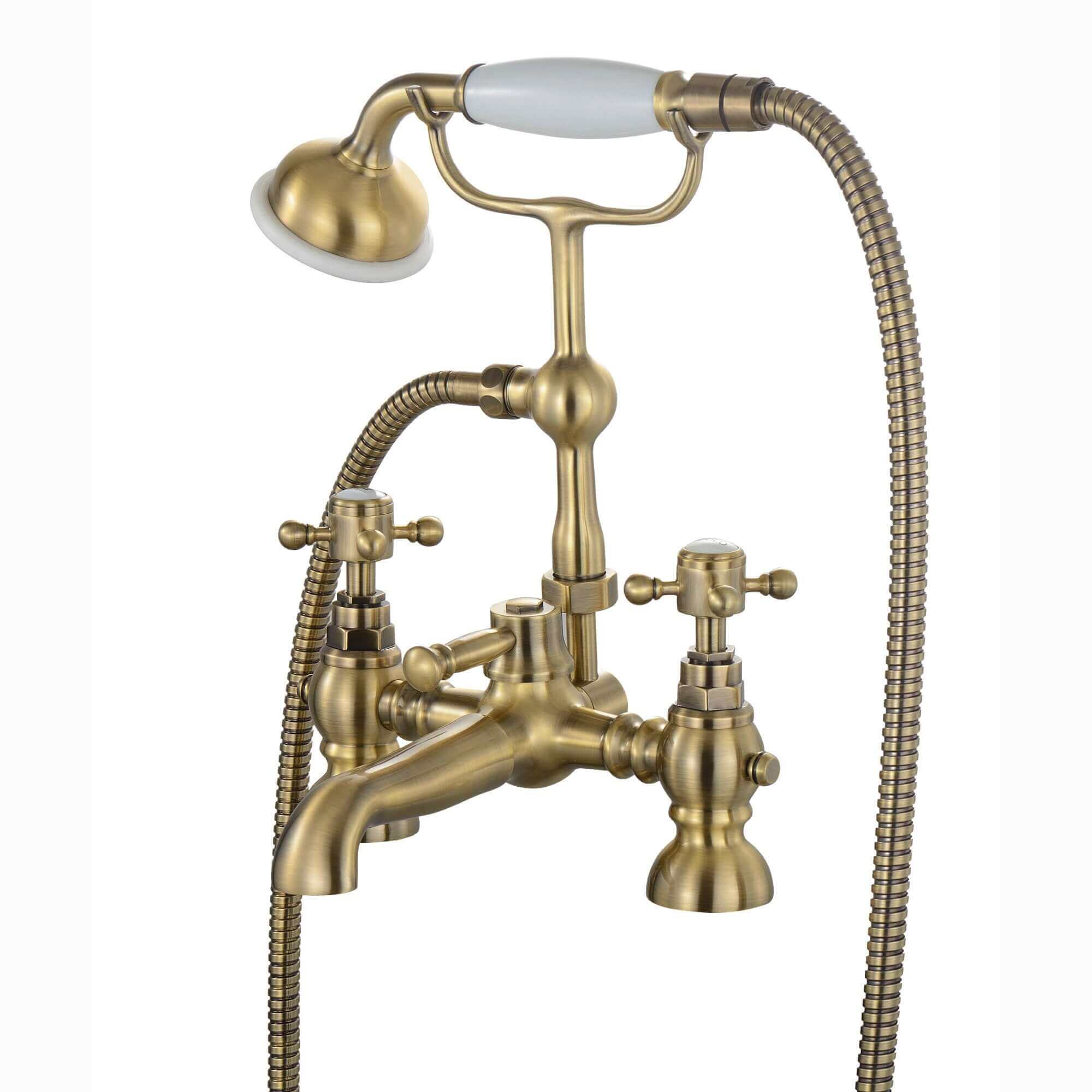 Buy Camberley traditional bath shower mixer tap crosshead - antique brass Online UK | HOUSE OF ENKI